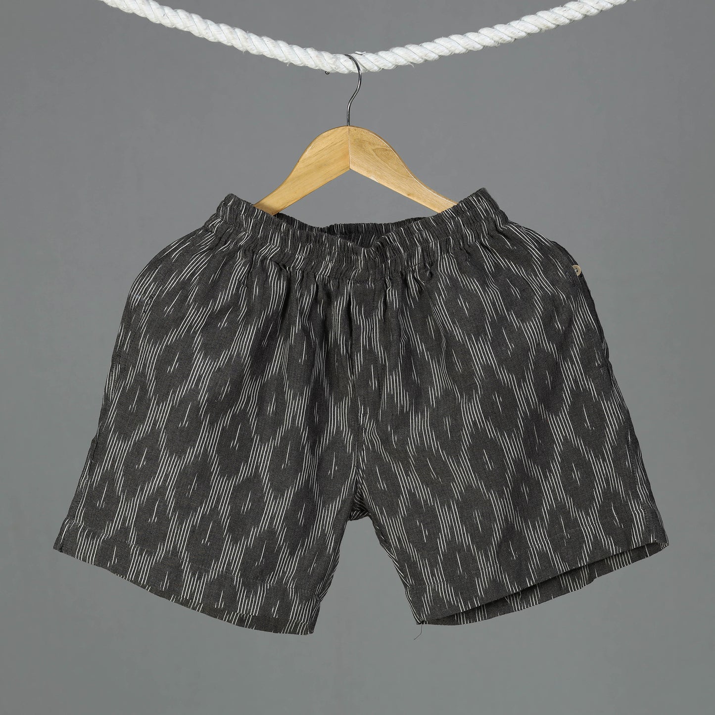 Black - Pochampally Ikat Cotton Unisex Boxer/Shorts