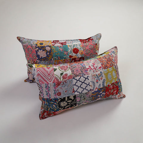 Multicolor - Handcrafted Patchwork Cotton Pillow Cover (Set of 2) 29