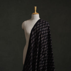 Black - Hakoba Hand Block Ajrakh Print Natural Dyed Cotton Fabric 151