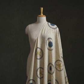 Beige - Hakoba Hand Block Ajrakh Print Natural Dyed Cotton Fabric 152