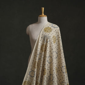 Beige - Hakoba Hand Block Ajrakh Print Natural Dyed Cotton Fabric 153