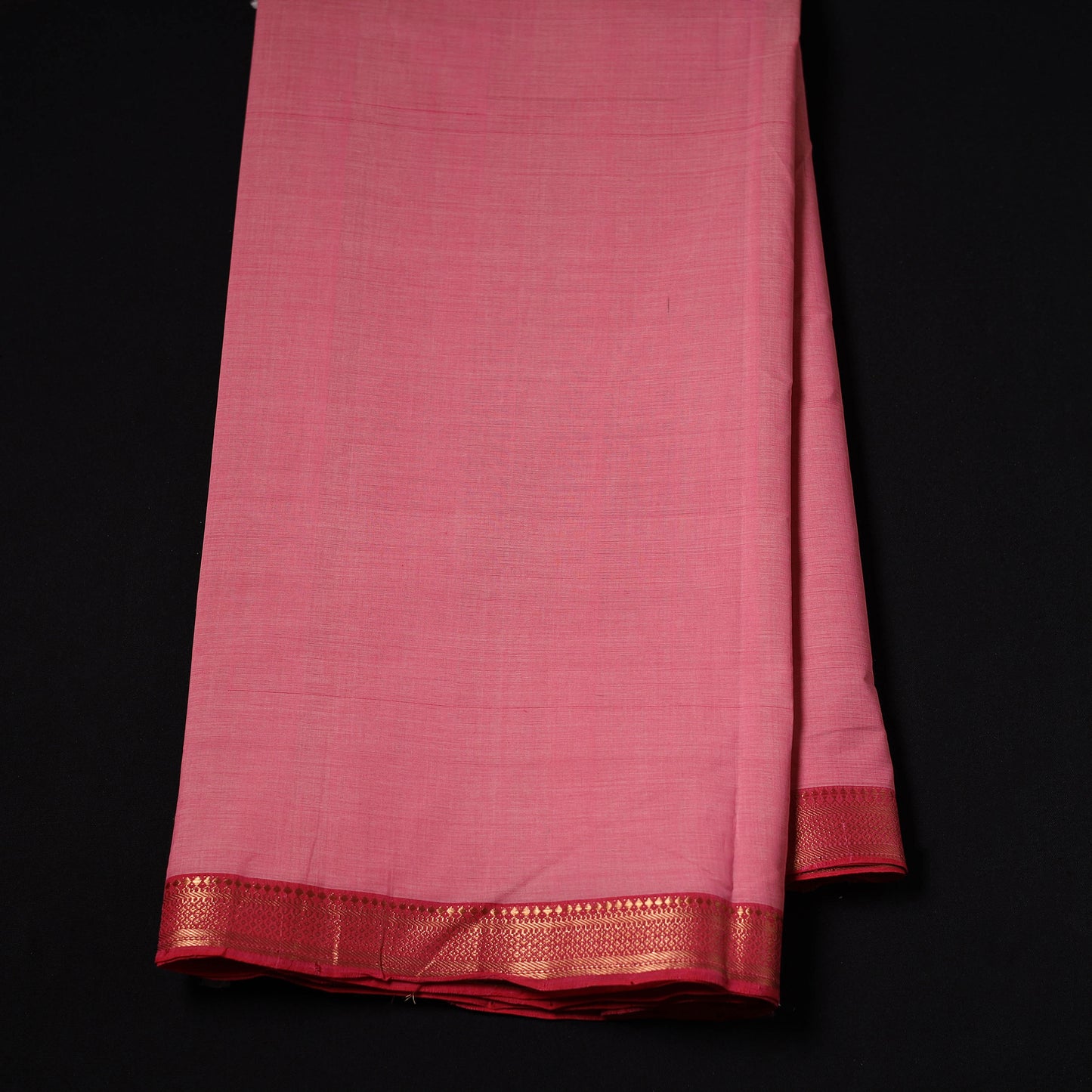 Handloom Mangalagiri Cotton Fabric with Nizam Zari Border 35