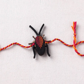 Cockroach - Reusable Handmade Threadwork Fabart Rakhi 07