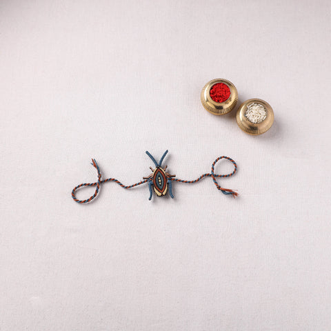 Cockroach - Reusable Handmade Threadwork Fabart Rakhi 08