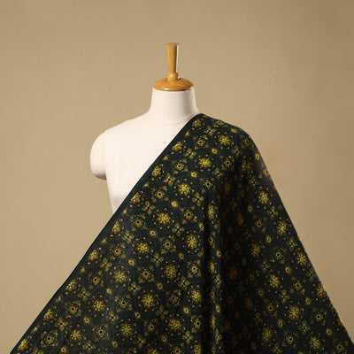 Natural Dyed Hand Block Cotton Ajrakh Print Fabric 04