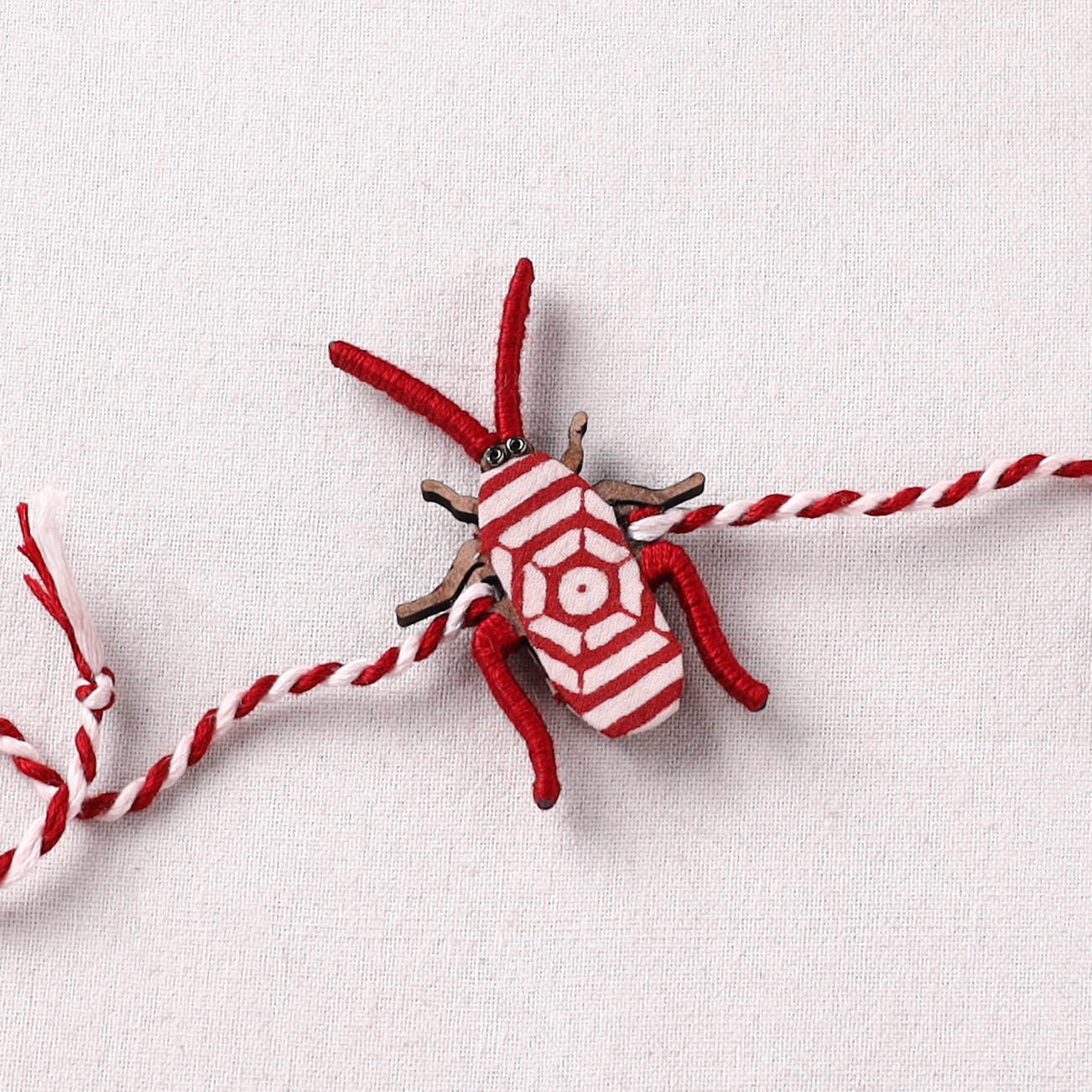 Cockroach - Reusable Handmade Threadwork Fabart Rakhi 09