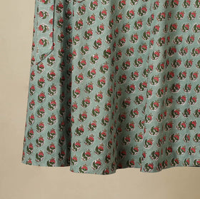 Green - sanganeri cotton wrap around skirt 01 - handcrafted