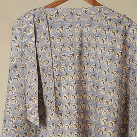 Grey - sanganeri cotton wrap around skirt 02 - handcrafted