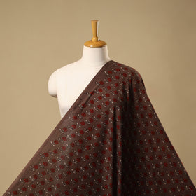 Natural Dyed Hand Block Cotton Ajrakh Print Fabric 07
