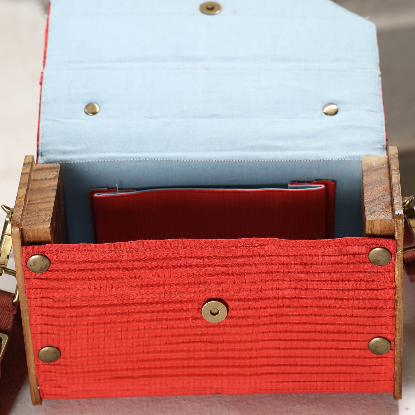 Blue - DIY Box Sling Bag / Clutch with Changeable Sleeve