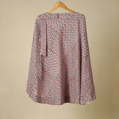 Pink - sanganeri cotton wrap around skirt 09 - handcrafted