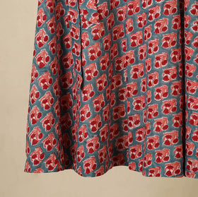 Red - sanganeri cotton wrap around skirt 10 - handcrafted
