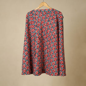 Red - sanganeri cotton wrap around skirt 10 - handcrafted