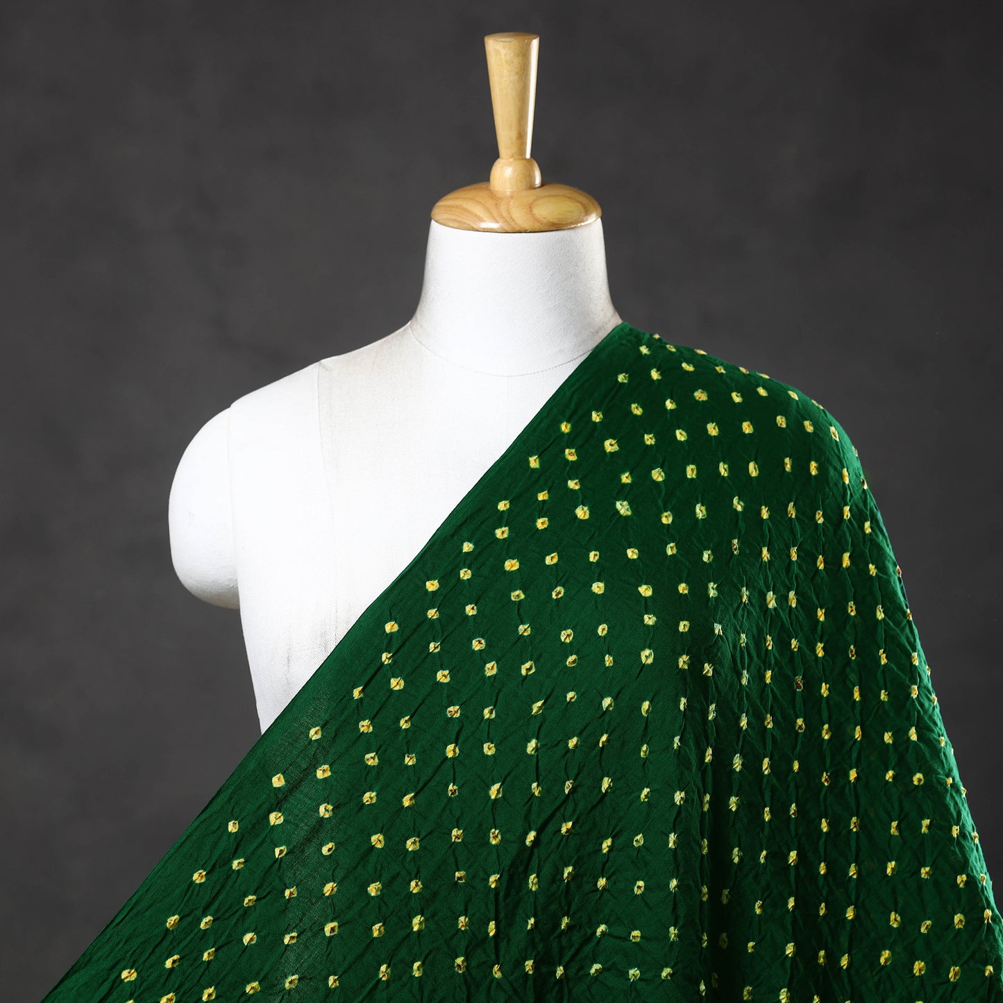 Green - Kutch Bandhani Tie-Dye Cotton Fabric 08