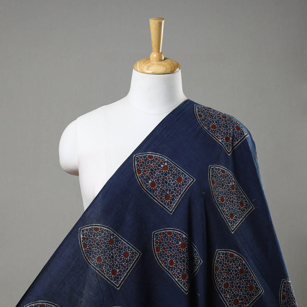 Blue - Pure Cotton Ajrakh Print Fabric 22