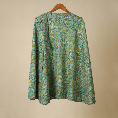 Green - sanganeri cotton wrap around skirt 13 - handcrafted