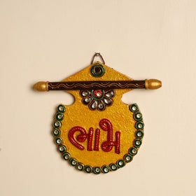  Handpainted Wooden Shubh Labh Hangings (Set of 2) 