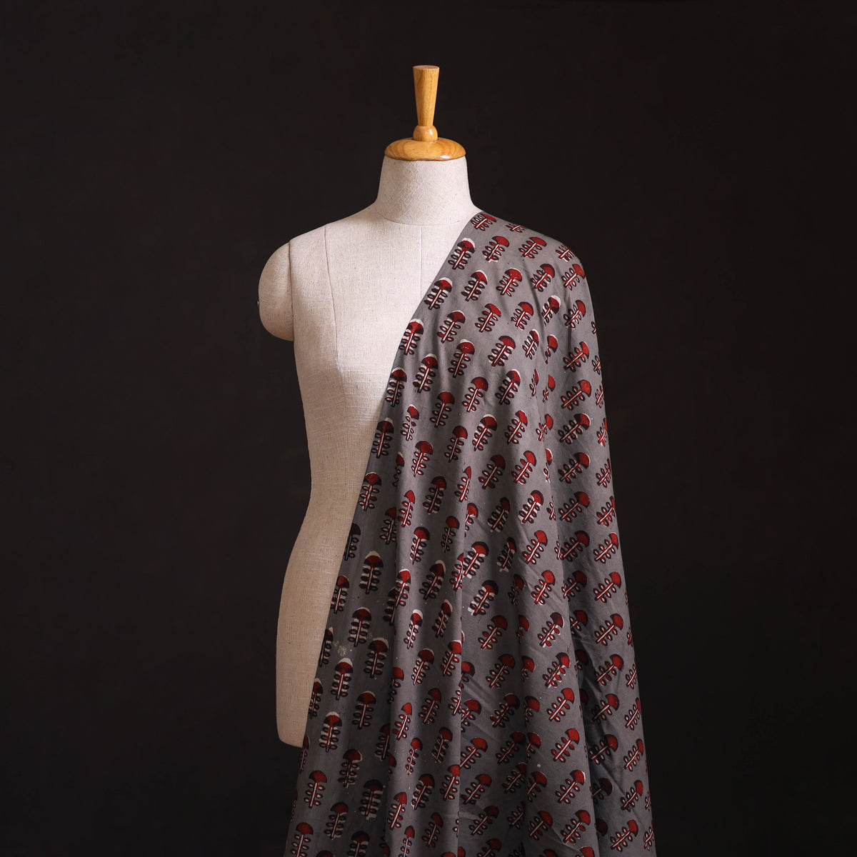 Hand Block Print Natural Dyed Cotton Nandana Fabric 09