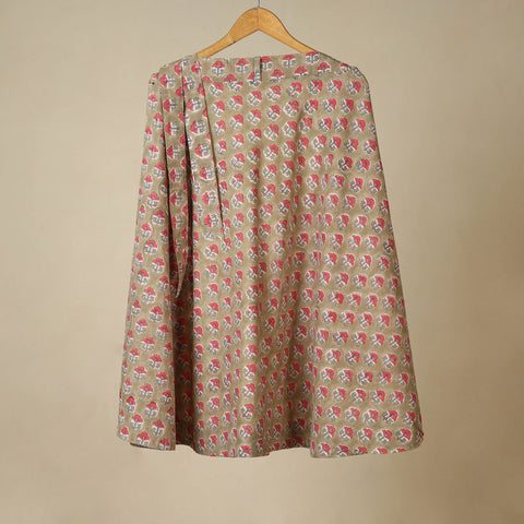 Brown - sanganeri cotton wrap around skirt 14 - handcrafted