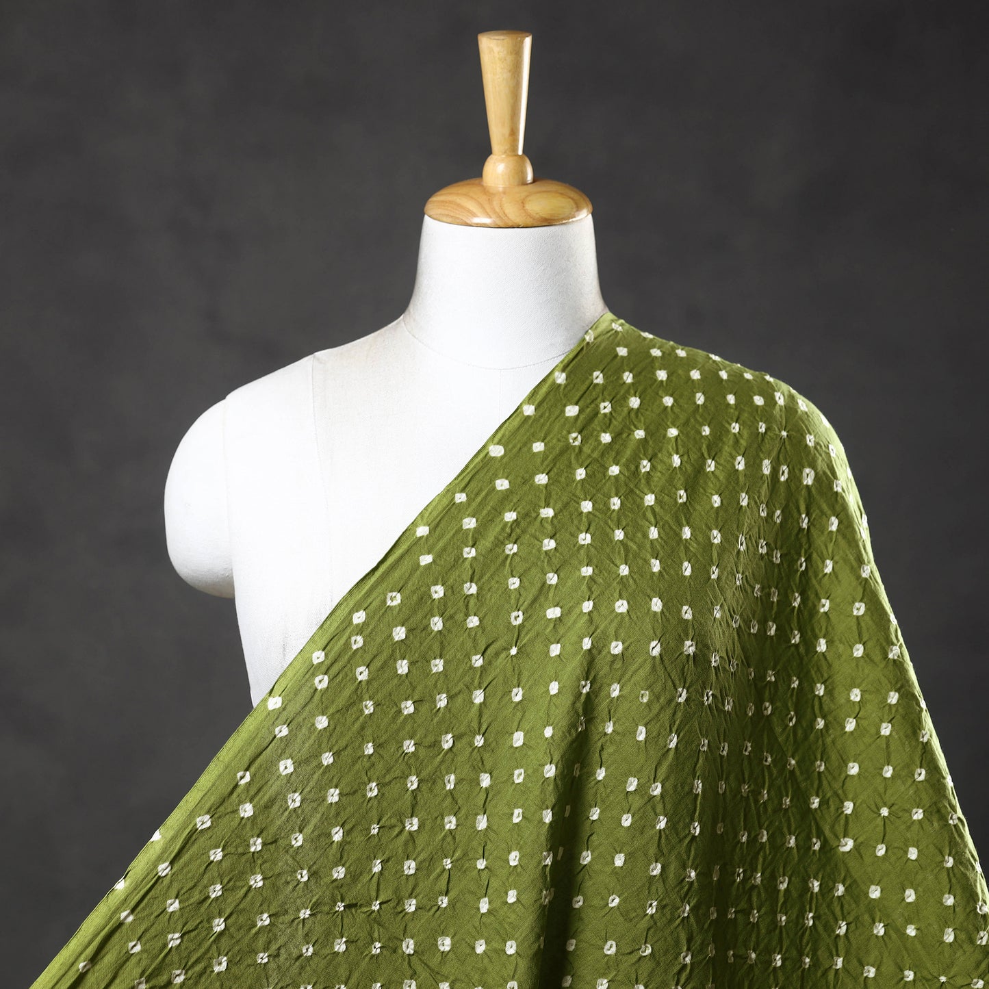 Apple Green - Kutch Tie-Dye Bandhani Mul Cotton Fabric 06