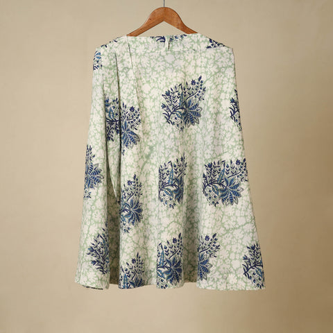 Green - sanganeri cotton wrap around skirt 15 - handcrafted