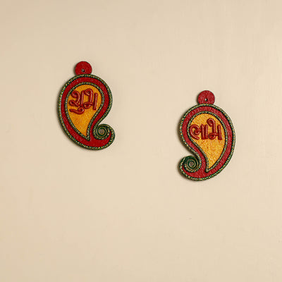 Handpainted Wooden Shubh Labh Hangings (Set of 2) 18