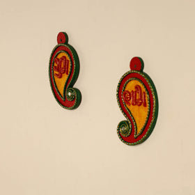  Handpainted Wooden Shubh Labh Hangings (Set of 2) 