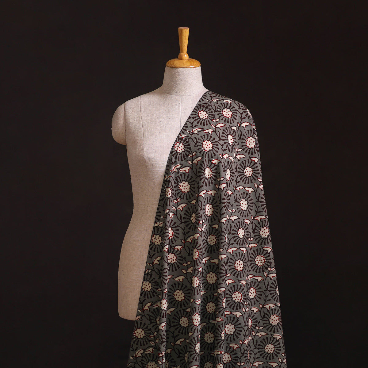 Hand Block Print Natural Dyed Cotton Nandana Fabric 04