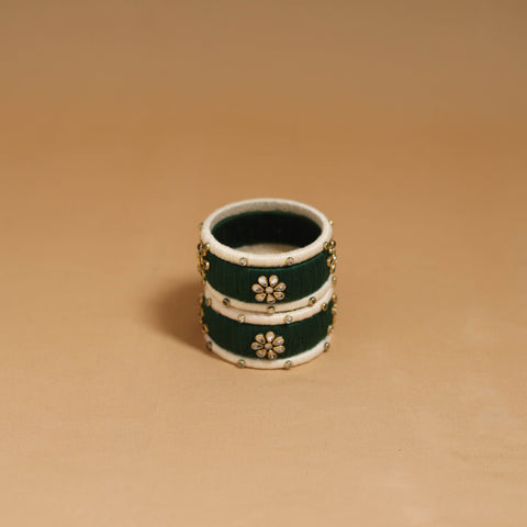 Thread Kundan Work Handmade Bangle Set (Size - 2-6) 21