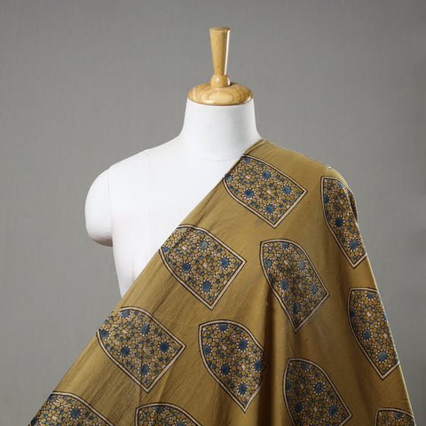 Yellow - Pure Cotton Ajrakh Print Fabric 13