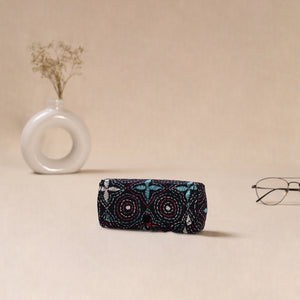 Black - Handcrafted Bengal Kantha Work Spectacle Case 03