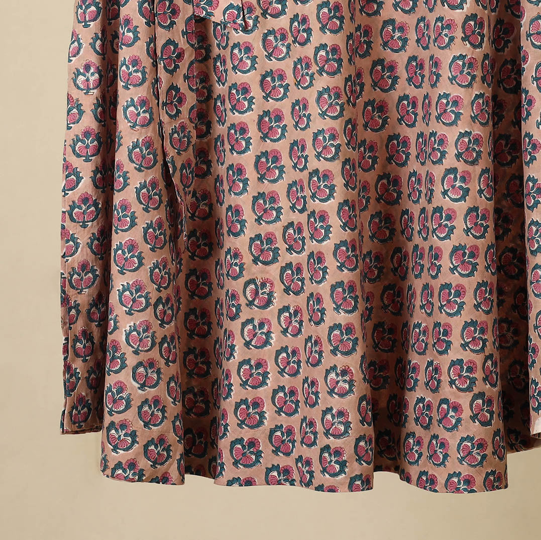 Peach - sanganeri cotton wrap around skirt 21 - handcrafted