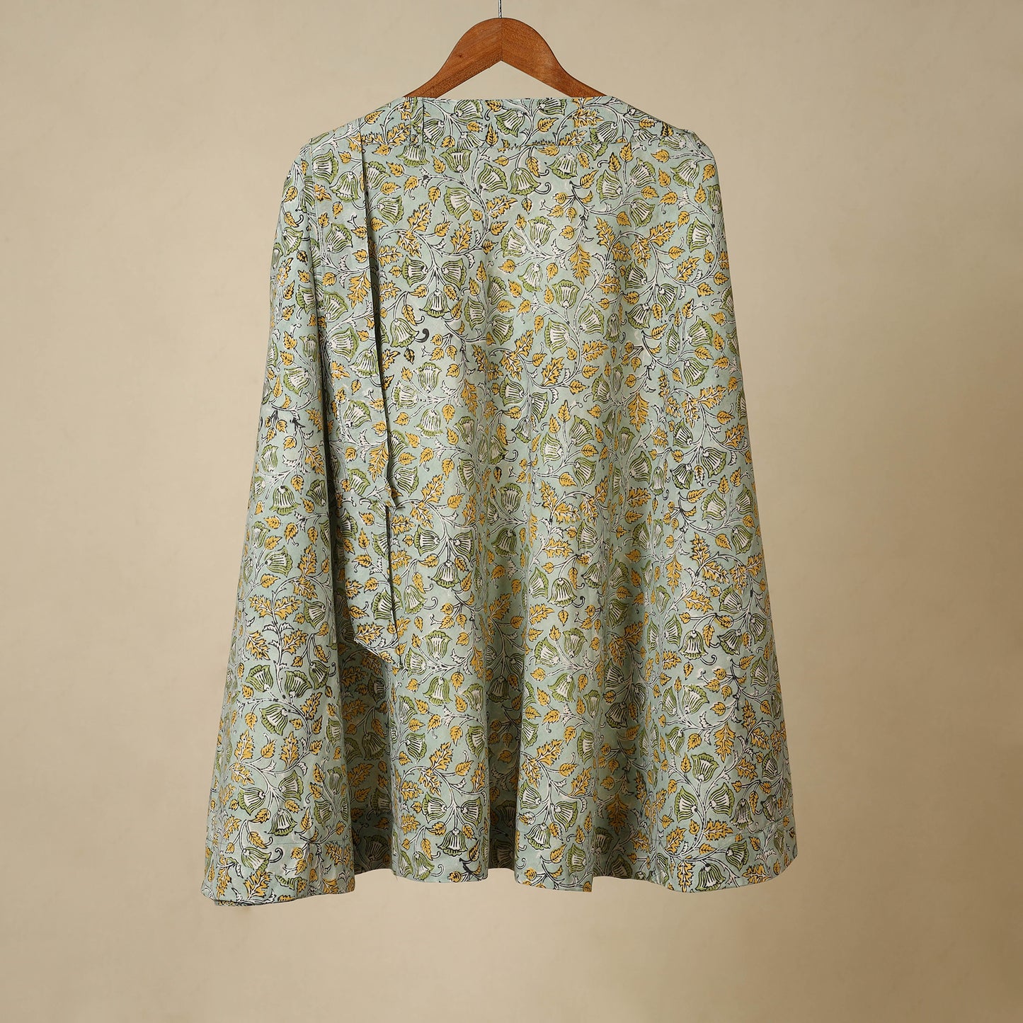 Green - sanganeri cotton wrap around skirt 23 - handcrafted