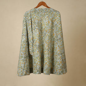 Green - sanganeri cotton wrap around skirt 23 - handcrafted