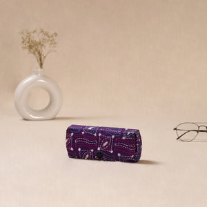 Purple - Handcrafted Bengal Kantha Work Spectacle Case 04