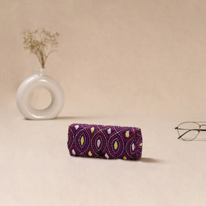 Purple - Handcrafted Bengal Kantha Work Spectacle Case 05