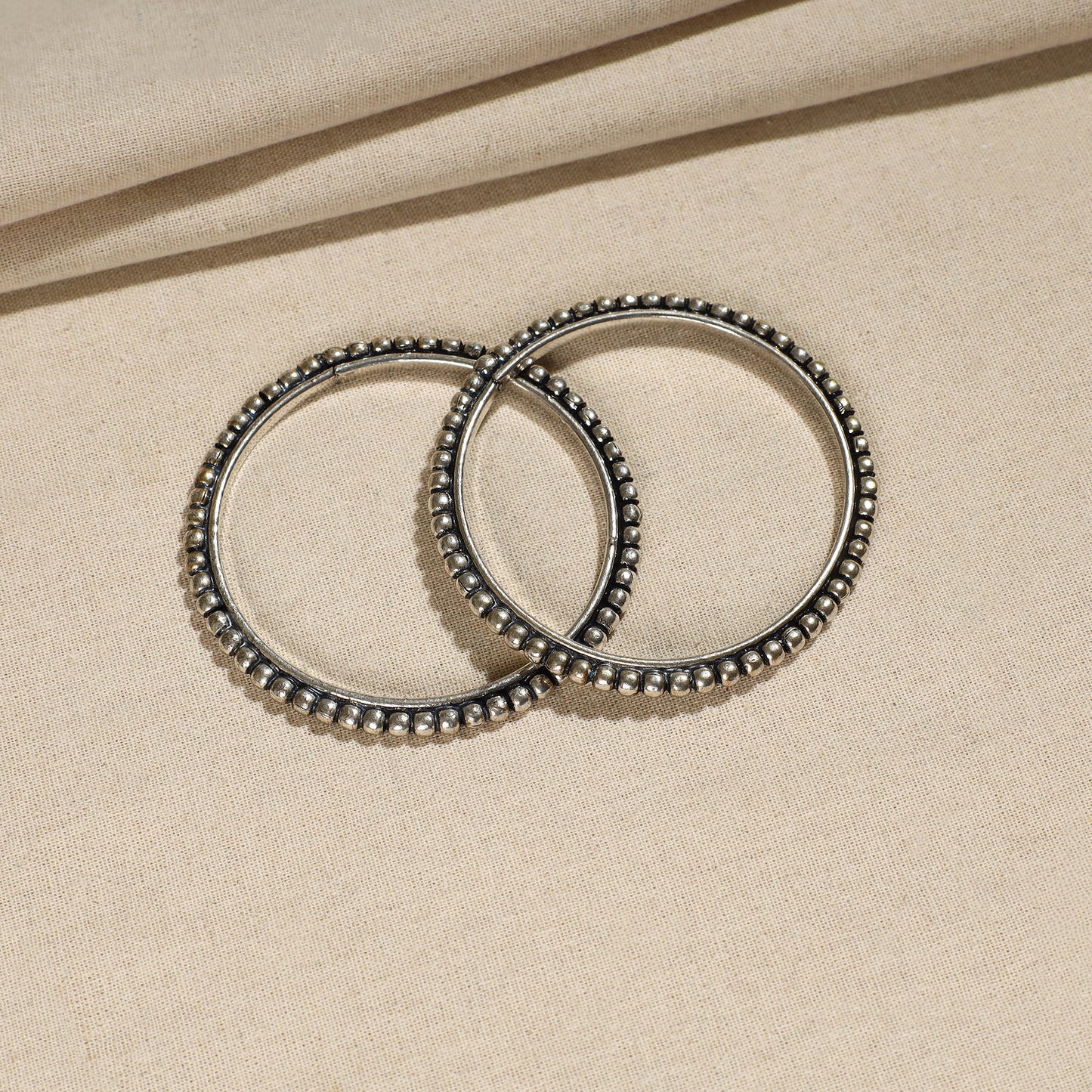 Antique Finish Oxidised White Metal Bangle (Set of 2) 08     2024/1170-1 8