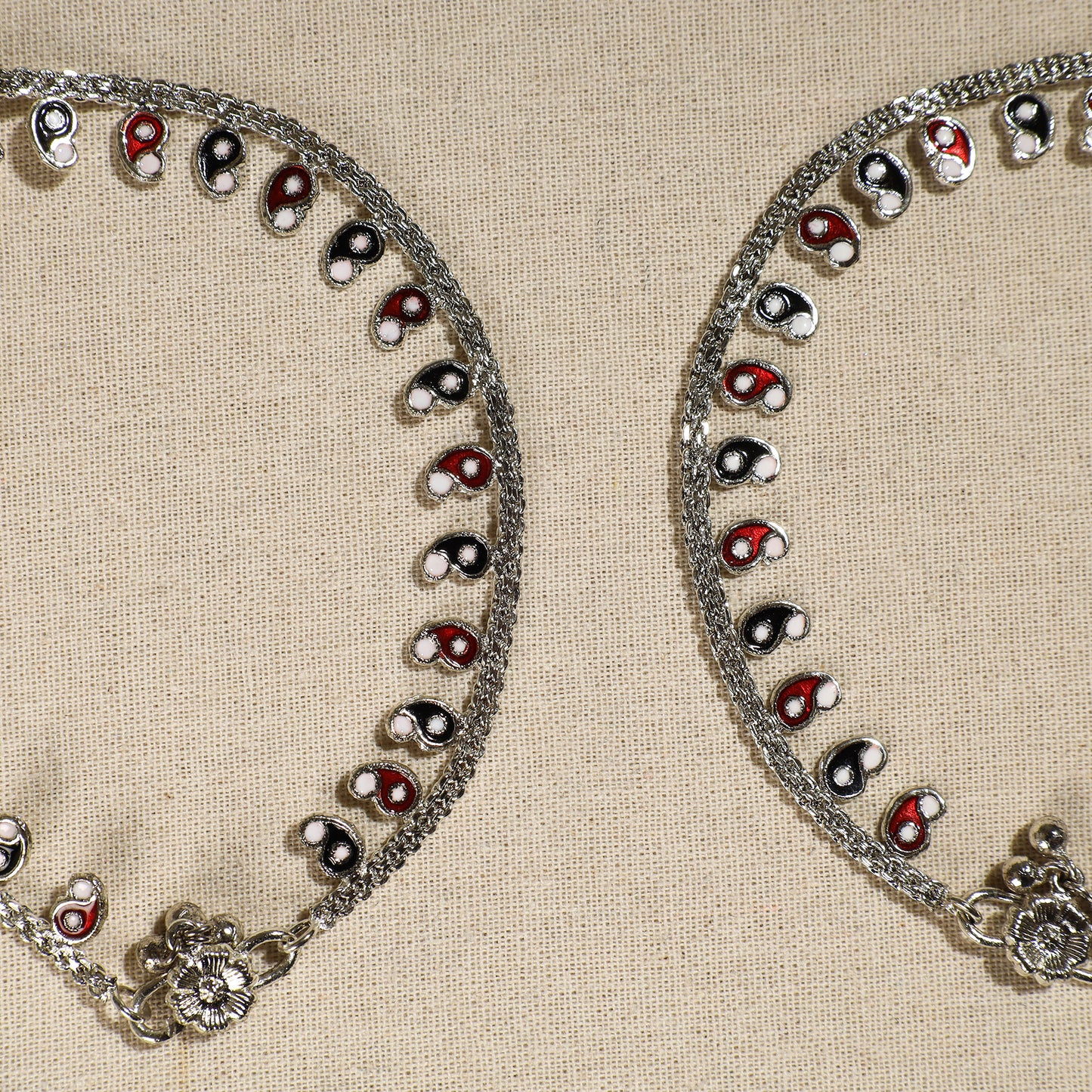 Handcrafted Paka Meenakari Anklets (Pair)   2024/1170-1 20