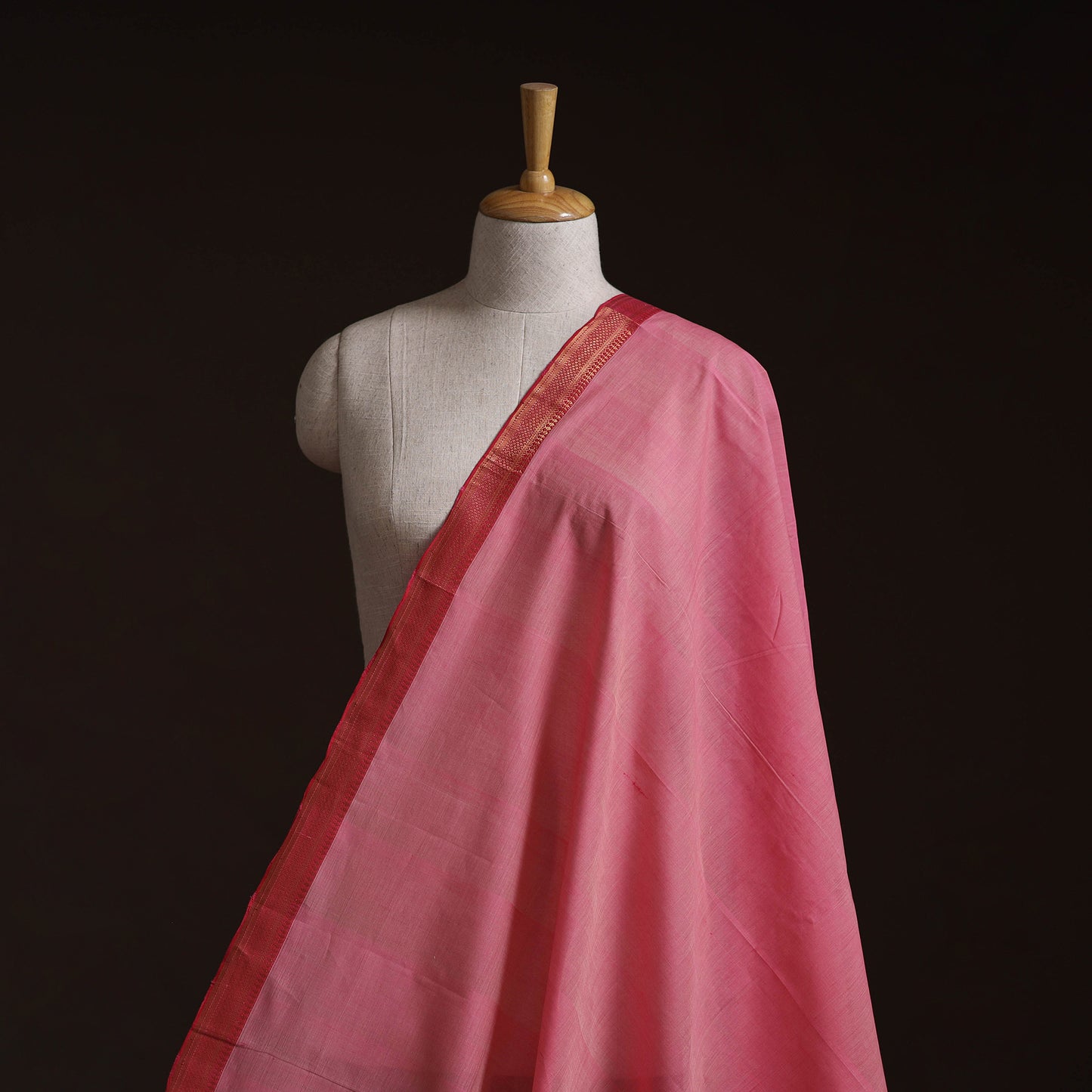 Handloom Mangalagiri Cotton Fabric with Nizam Zari Border 35
