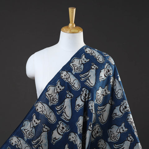 Blue - Bindaas Hand Block Print Cotton Natural Dyed Fabric 04