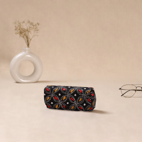 Black - Handcrafted Bengal Kantha Work Spectacle Case 09