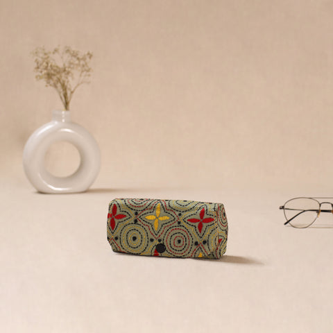 Green - Handcrafted Bengal Kantha Work Spectacle Case 10