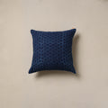 Hand Block Print Indigo Bagru Cushion Cover 26