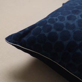 Hand Block Print Indigo Bagru Cushion Cover 26
