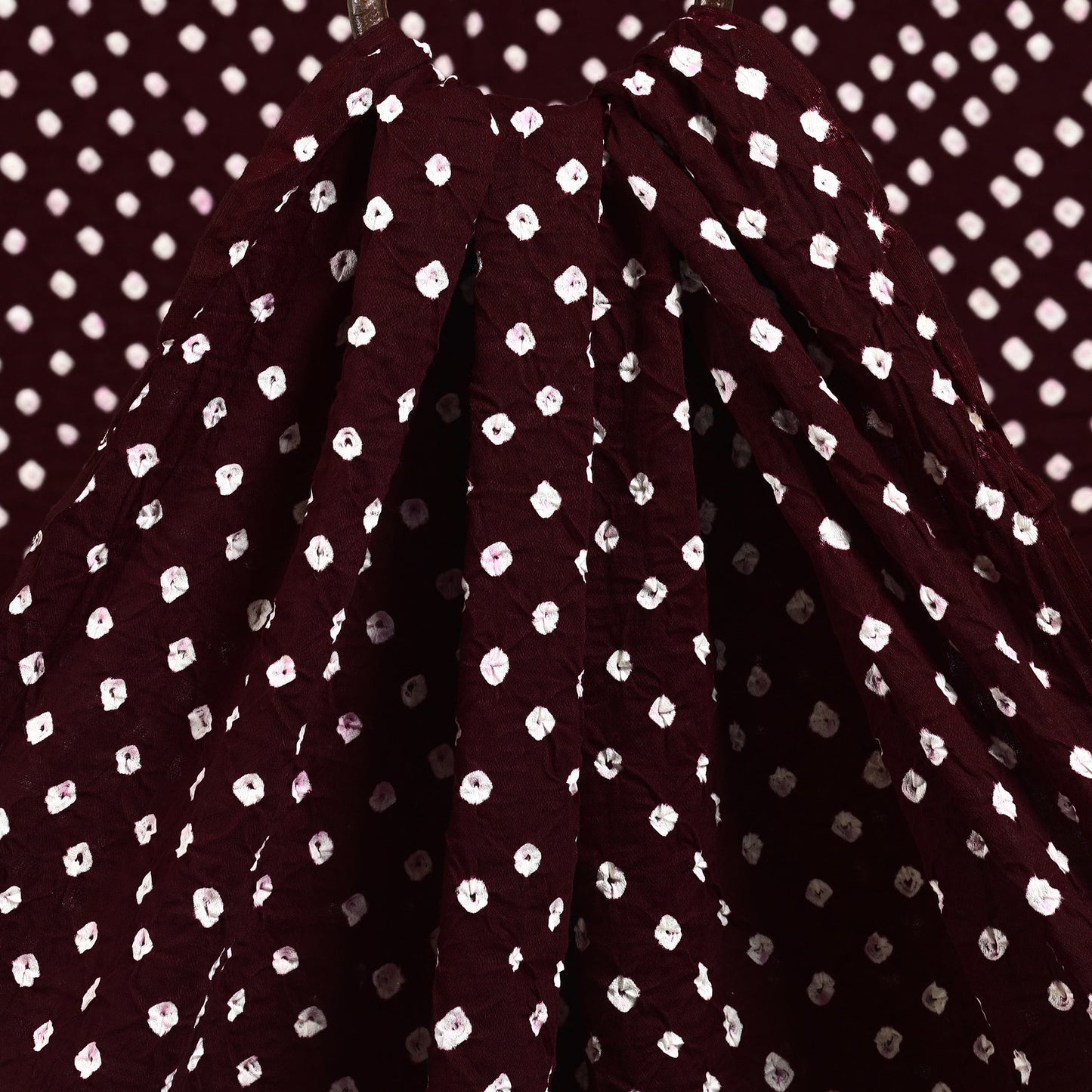 Maroon - Kutch Bandhani Tie-Dye Cotton Fabric 20