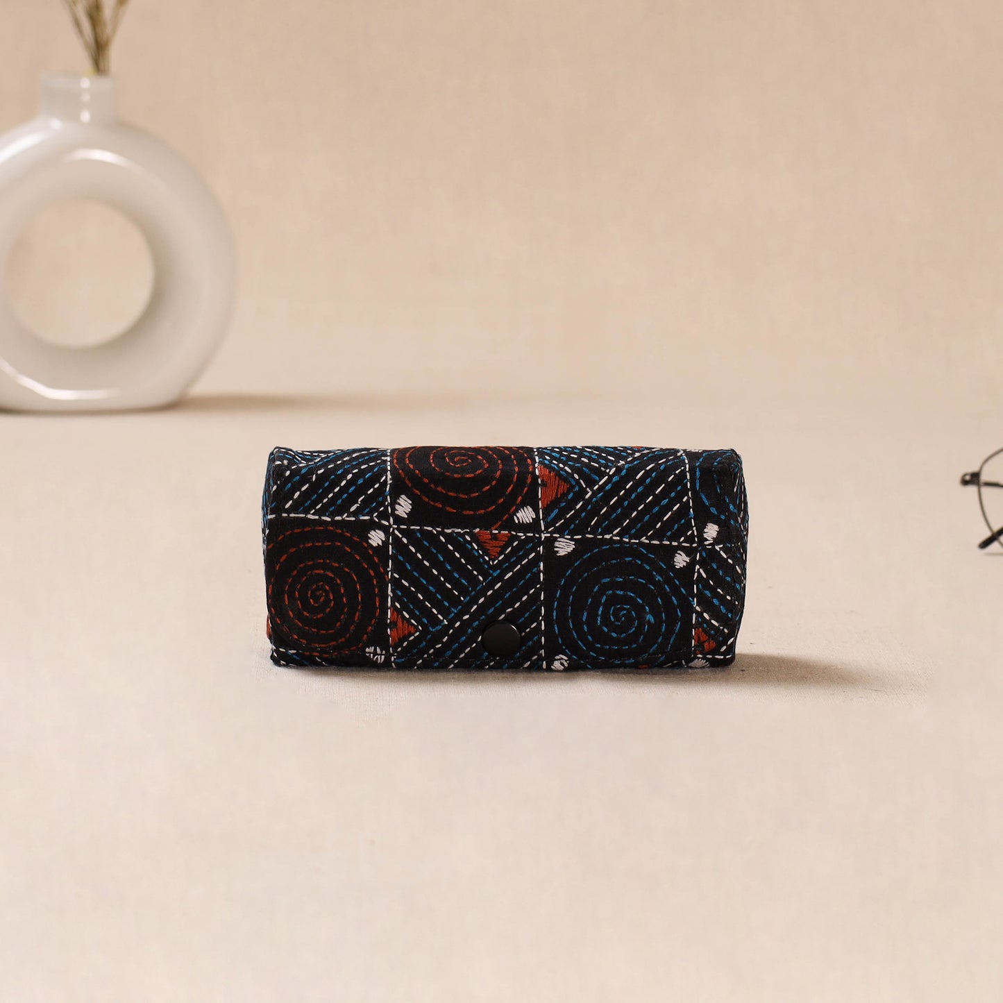 Handcrafted Bengal Kantha Work Spectacle Case 12
