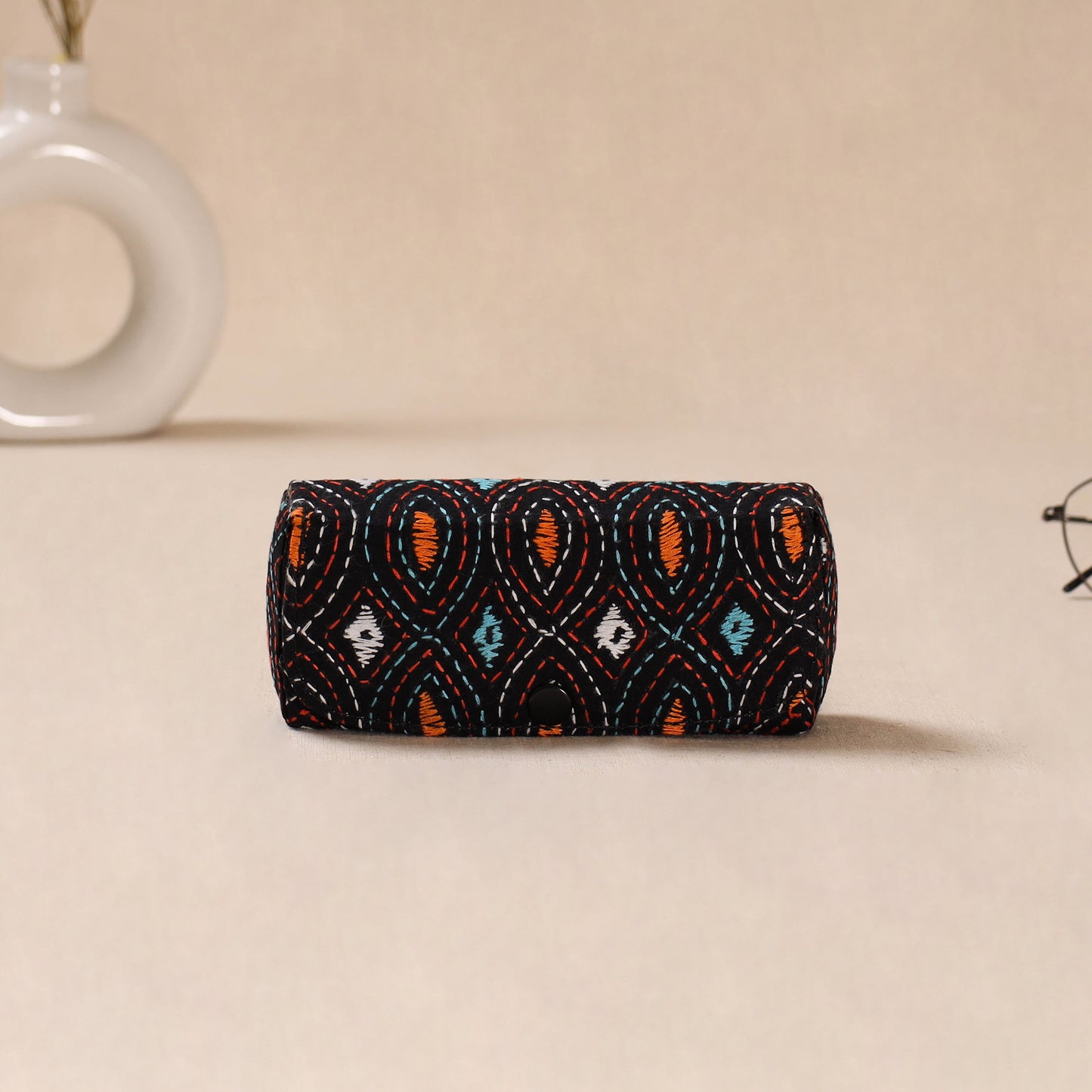 Handcrafted Bengal Kantha Work Spectacle Case 13