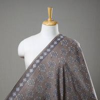 Brown - Block Printed Cotton Dabu Bagru Fabric 05