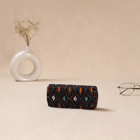 Black - Handcrafted Bengal Kantha Work Spectacle Case 13