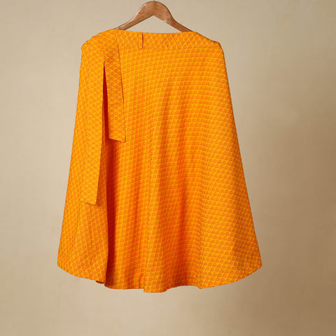 Orange - jacquard weave cotton wrap around skirt 49